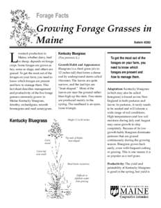 Forage Facts  Growing Forage Grasses in Maine Bulletin #2262
