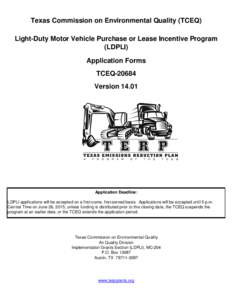 Press UP or DOWN ARROW in column A to read through the document  Texas Commission on Environmental Quality (TCEQ) Light-Duty Motor Vehicle Purchase or Lease Incentive Program