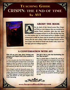 Teaching Guide  CRISPIN: THE END OF TIME by AVI