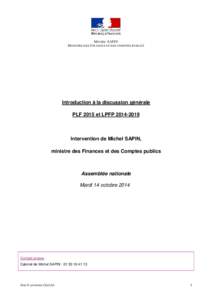 14 octobre[removed]introduction discussion générale PLF 2015 et LPFP[removed]