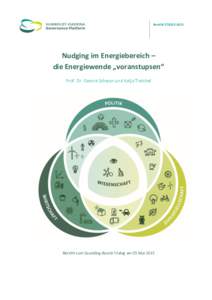 Bericht ETRNudging im Energiebereich – die Energiewende „voranstupsen“ Prof. Dr. Gesine Schwan und Katja Treichel