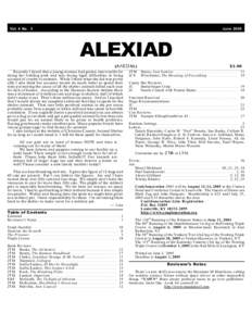 Vol. 4 No . 3  June 2005 ALEXIAD ( !7+=3!) )