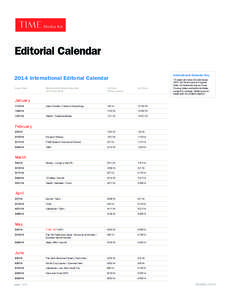 TIME Media Kit » Editorial Calendar