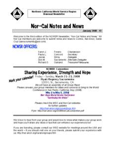 Northern California World Service Region Biannual Newsletter