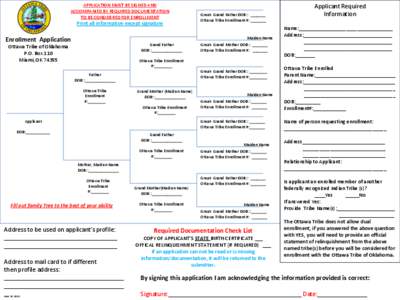 APPLICATION MUST BE SIGNED AND ACCOMPANIED BY REQUIRED DOCUMENTATION TO BE CONSIDERED FOR ENROLLMENT Print all information except signature