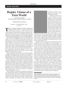 Hojoki, Visions of a Torn World: Review
