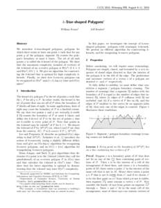 Euclidean plane geometry / Polygons / Analysis of algorithms / Matching / Vertex / Randomized algorithm / Connectivity / Star polygon / Simple polygon / Theoretical computer science / Geometry / Mathematics