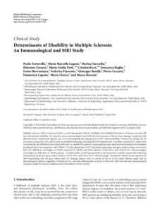 Determinants of Disability in Multiple Sclerosis: An Immunological and MRI Study