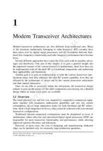 1 AL Modern Transceiver Architectures  PY