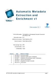 Microsoft Word - TOSCAMP-D2.1-HHI-Metadata Extraction Enrichment and Linking v1-v07.docx