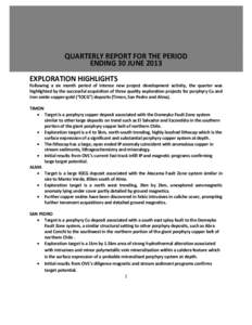 ASX Listing Rules - Appendix 5B - Mining exploration entity quarterly report