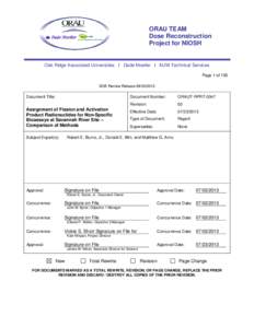 ORAU TEAM Dose Reconstruction Project for NIOSH Oak Ridge Associated Universities I Dade Moeller I MJW Technical Services Page 1 of 100