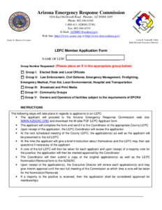 Arizona Emergency Response Commission 5636 East McDowell Road Phoenix, AZ[removed]Phone: [removed][removed]ADEM[removed]Fax: [removed]E-Mail: [removed]