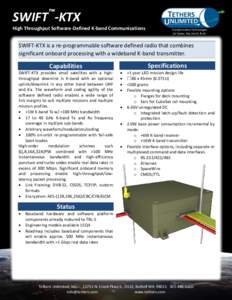 ™  SWIFT -KTX High Throughput Software-Defined K-band Communications  Transformative Technologies