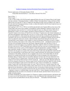 Southern Campaigns American Revolution Pension Statements and Rosters Pension Application of Christopher Borders S9104 VA Transcribed and annotated by C. Leon Harris. Revised 8 Oct[removed]State of Ohio } Darke County }