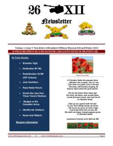 26  XII Newsletter  Volume 3, Issue 5 Newsletter of Brandon’s Military Museum Fall and Winter 2014