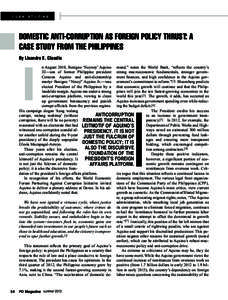 case studies  Domestic anti-corruption as foreign policy thrust: a case study from the Philippines  I