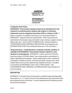 CHF Labeling – [removed]clean)  1 JANSSEN PHARMACEUTICA