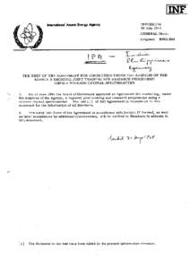 INFCIRC/56 - The Text of the Agreement for Conducting Under the Auspices of the Agency a Regional Joint Training and Research Programme Using a Neutron Crystal Spectrometer
