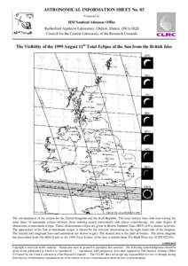 ASTRONOMICAL INFORMATION SHEET No. 83 Prepared by HM Nautical Almanac Office Rutherford Appleton Laboratory, Chilton, Didcot, OX11 0QX Council for the Central Laboratory of the Research Councils