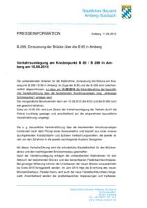 Staatliches Bauamt Amberg-Sulzbach PRESSEINFORMATION  Amberg, 