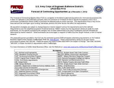 Microsoft Word - FY 2014 Forecast of Contracting Opportunities _As of 1NOV 2013_.docx