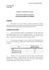 LC Paper No. CB[removed])  For information 6 July[removed]Legislative Council Panel on Security