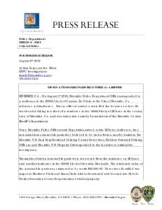 Microsoft Word - Press Release - Recovery of Stolen Automobile Parts.docx