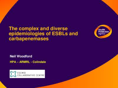 The complex and diverse epidemiologies of ESBLs and carbapenemases Neil Woodford HPA – ARMRL - Colindale