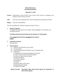 Board Meeting Minutes - September 17, 2014