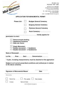 Microsoft Word - monumental permit.doc