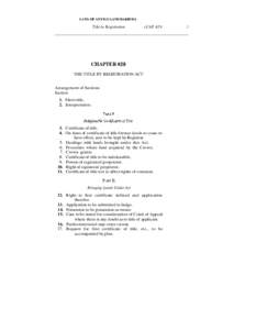 LAWS OF ANTIGUA AND BARBUDA  Title 4y Registration (CAP. 429