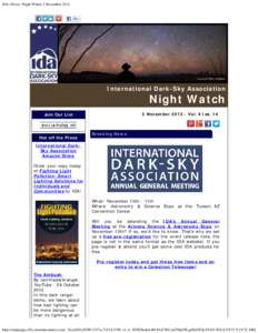 IDA eNews: Night Watch 2 November 2012