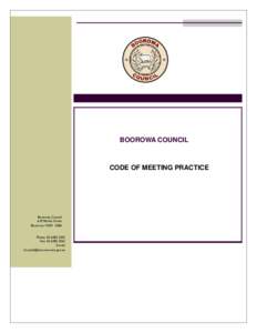 Microsoft Word - Draft Code of Meeting Practice November 2012 #4 as at 20 February[removed]adopted[removed]