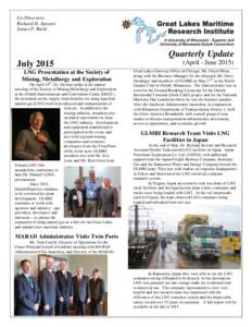 Co-Directors: Richard D. Stewart James P. Riehl Quarterly Update July 2015