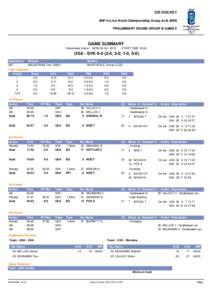 ICE HOCKEY IIHF In-Line World Championship Group A+B, MEN PRELIMINARY ROUND GROUP B GAME 6 GAME SUMMARY Hakametsa Arena