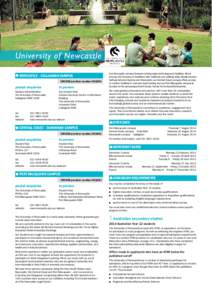 University of Newcastle QQ Newcastle – Callaghan campus CRICOS provider number 00109J  postal enquiries