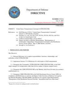 DoD Directive[removed], July 27, 2007; Incorporating Administrative Change 1, [removed]