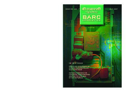 DESIGN AND DEVELOPMENT OF ANTENNA PLATFORM FOR LCA MULTI-MODE RADAR Y.S. Mayya, Vivek Sanadhya, Vijay Goyal, Hari Balakrishnan, Nandini Gupta, Vinod Deodhar and J.P. Narvekar Control Instrumentation Division