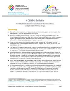 Novel Synthetic Opioids in Counterfeit Pharmaceuticals (CCENDU Bulletin)