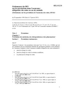 Ordonnance du DFI sur les prestations dans l’assurance obligatoire des soins en cas de maladie[removed]