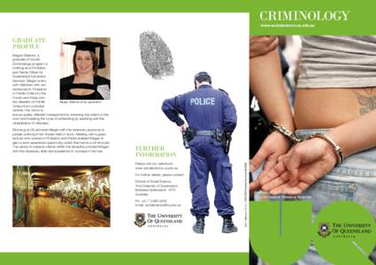 criminology www.socialscience.uq.edu.au Graduate Profile Megan Gibbons, a