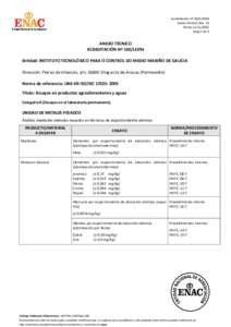 Acreditación nº 160/LE394 Anexo Técnico Rev. 15 FechaHoja 1 de 5  ANEXO TÉCNICO