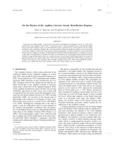 Ocean currents / Physical oceanography / Continuum mechanics / Fluid dynamics / Agulhas Current / Boundary current / Sverdrup balance / Vorticity / Boundary layer / Retroflect