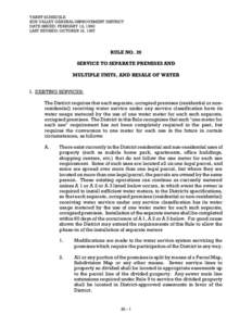 TARIFF SCHEDULE SUN VALLEY GENERAL IMPROVEMENT DISTRICT DATE ISSUED: FEBRUARY 12, 1998 LAST REVISED: OCTOBER 16, 1997  RULE NO. 20