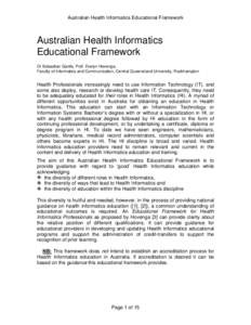 Australian Health Informatics Educational Framework