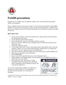 NASD: Forklift Precautions