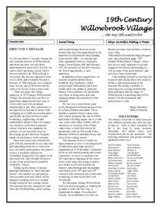 19th Century Willowbrook Village … the way life used to be! November 2013