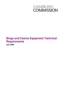 Bingo and Casino Technical Requirements - July 2008