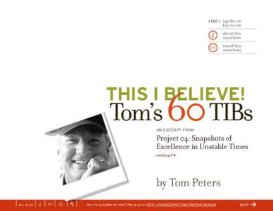 This I Believe: Tom’s 60 TIBs